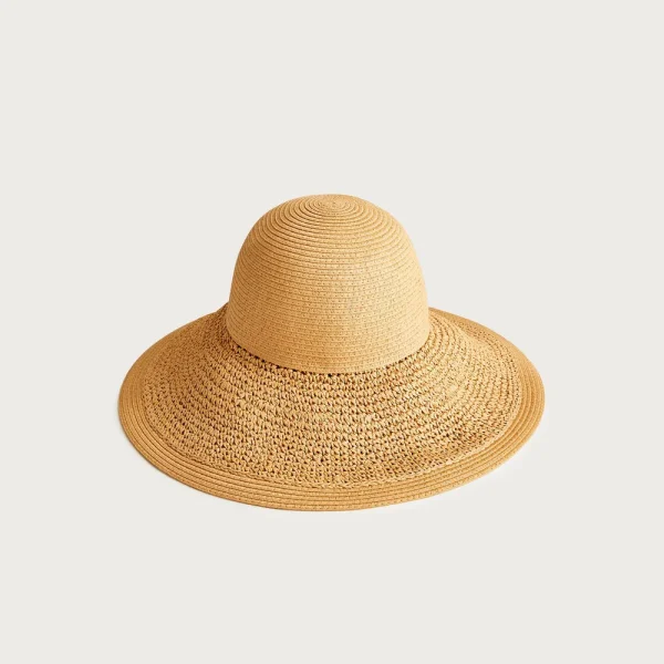 Textured summer straw hat