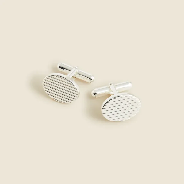 Sterling silver oval cuff links