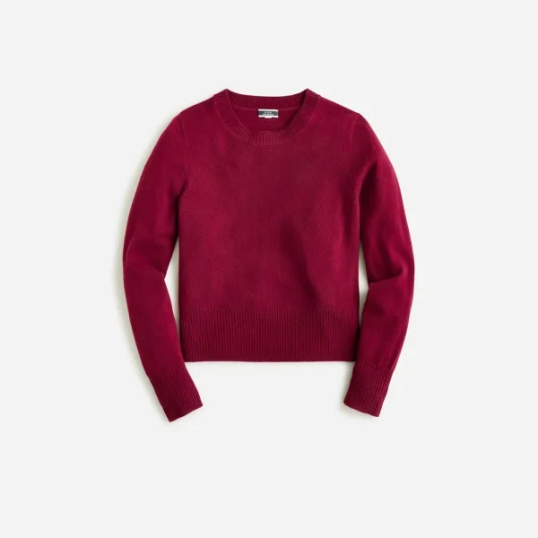 Cashmere shrunken crewneck sweater