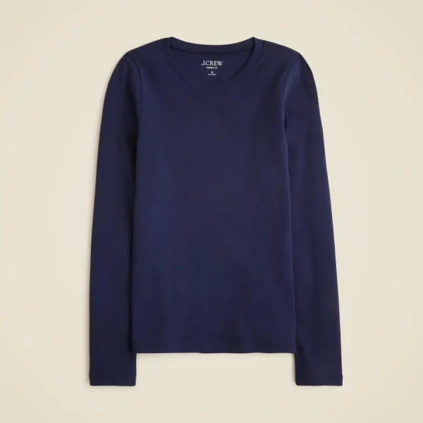 Perfect-fit long-sleeve crewneck T-shirt