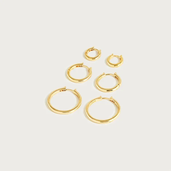 Small hoop earrings set-of-three