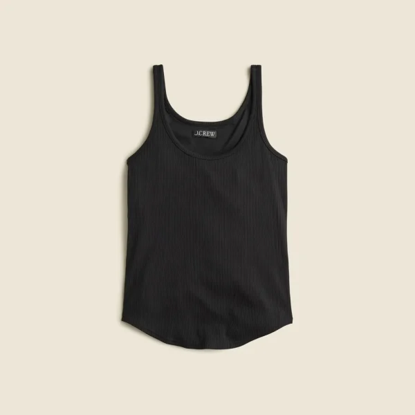 Vintage rib shelf-bra tank top