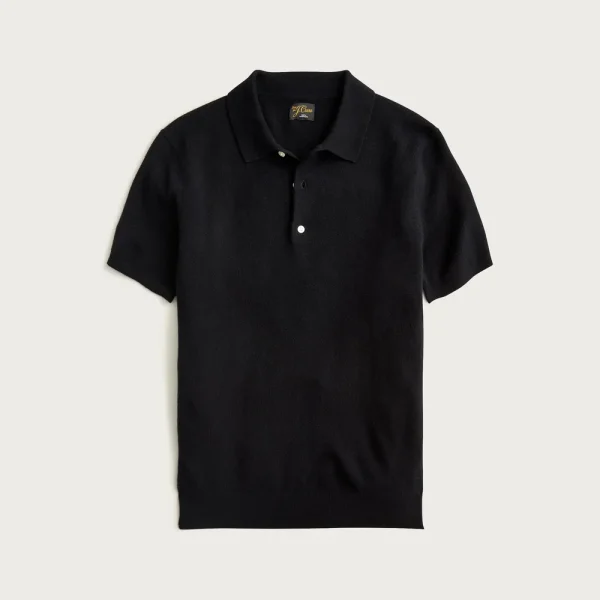 Cashmere short-sleeve sweater-polo