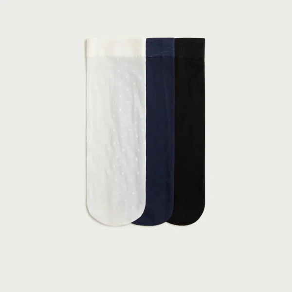 Sheer bootie socks three-pack