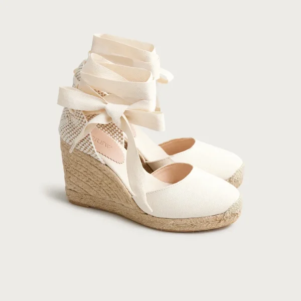 Made-in-Spain lace-up high-heel espadrilles