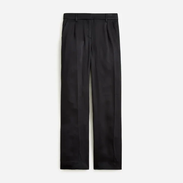 Straight-leg essential pant in luster crepe