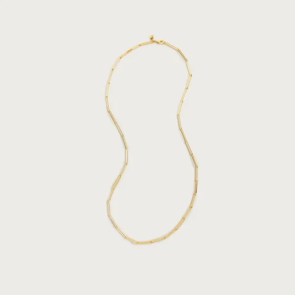 Dainty gold-plated paper-clip necklace