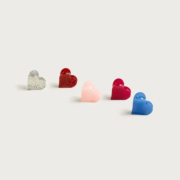 Girls’ heart hair clips five-pack
