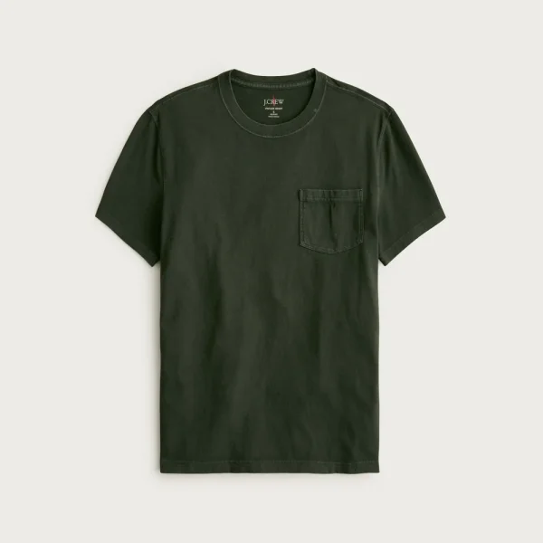 Vintage-wash cotton pocket T-shirt