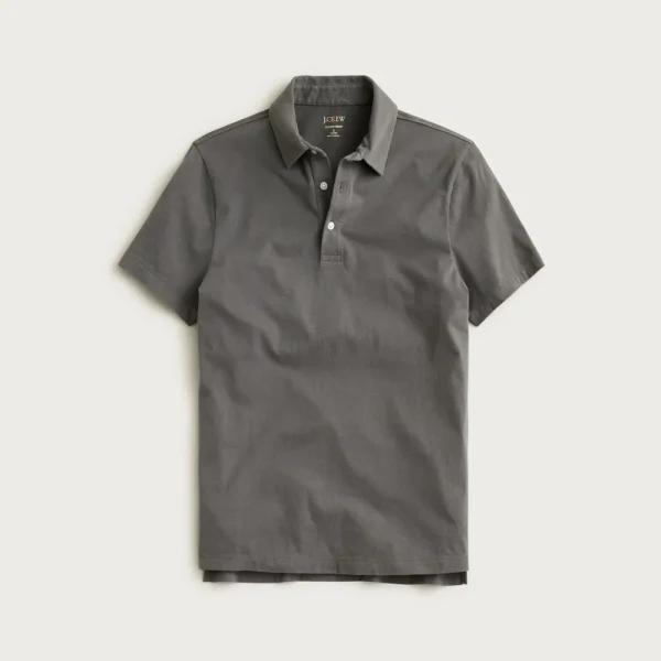 Sueded cotton polo shirt