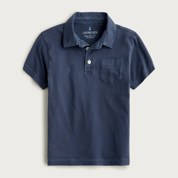 Kids’ new short-sleeve garment-dyed polo shirt