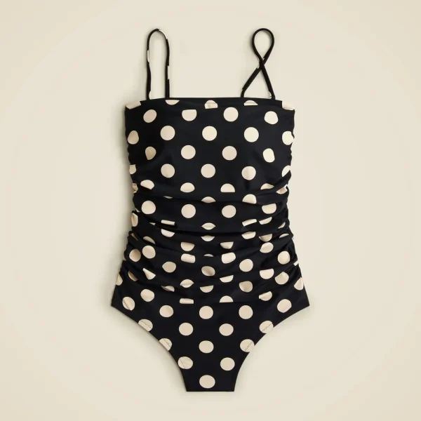 Gemma ruched bandeau one-piece in dot print