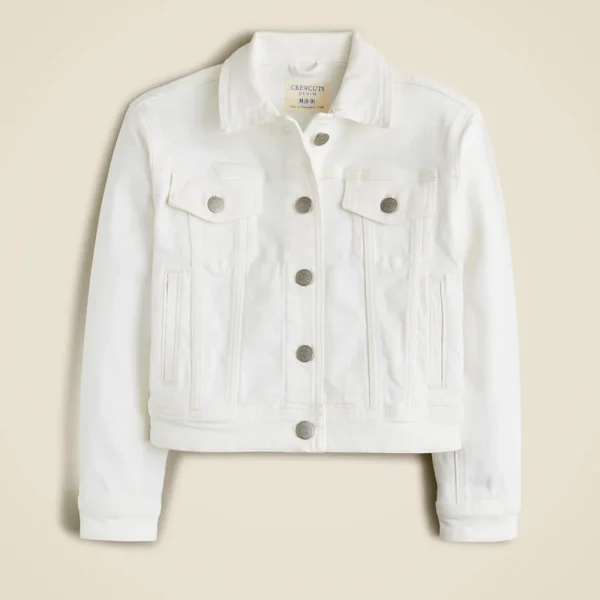 Girls’ cropped denim trucker jacket