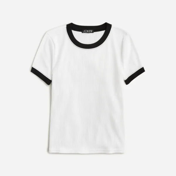 Vintage rib shrunken T-shirt with contrast trim