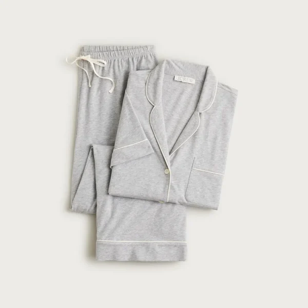 Dreamy cotton-blend short-sleeve pajama pant set