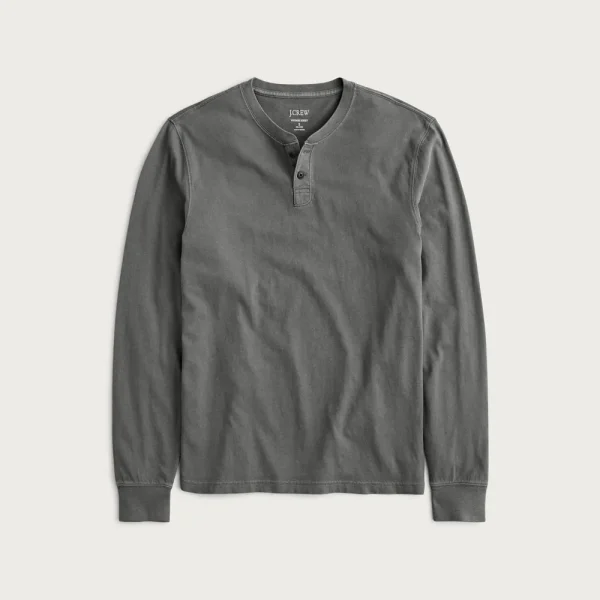 Vintage-wash cotton henley