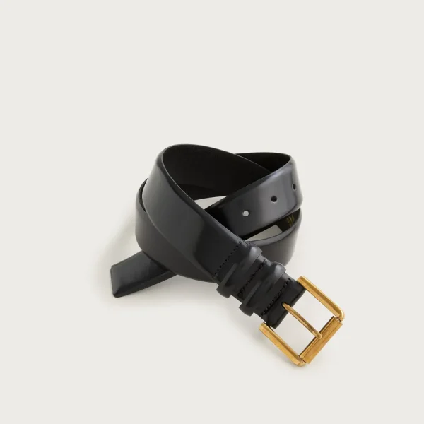 Wide belt in spazzolato leather