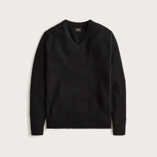 Relaxed midweight cashmere V-neck sweater