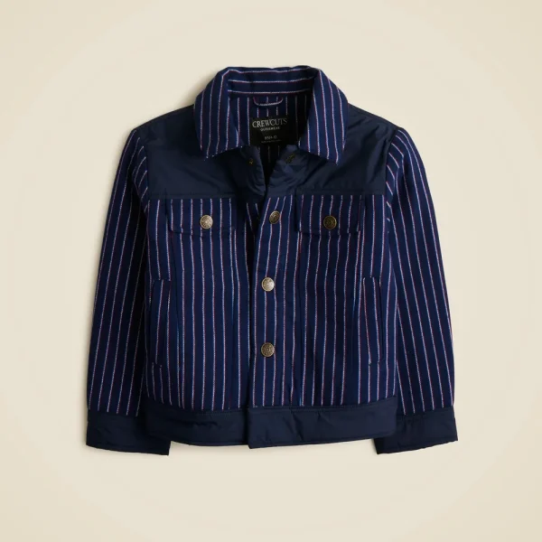 Kids’ faux-wool jacket in pinstripe
