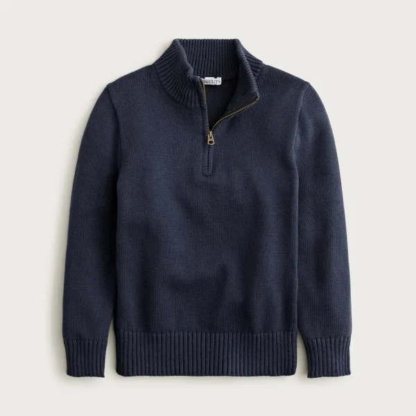 Kids’ heritage cotton quarter-zip sweater