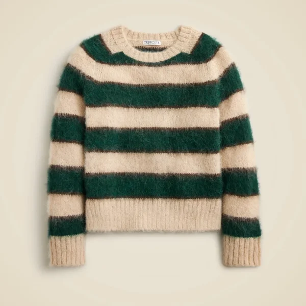 Kids’ textured crewneck sweater in stripe