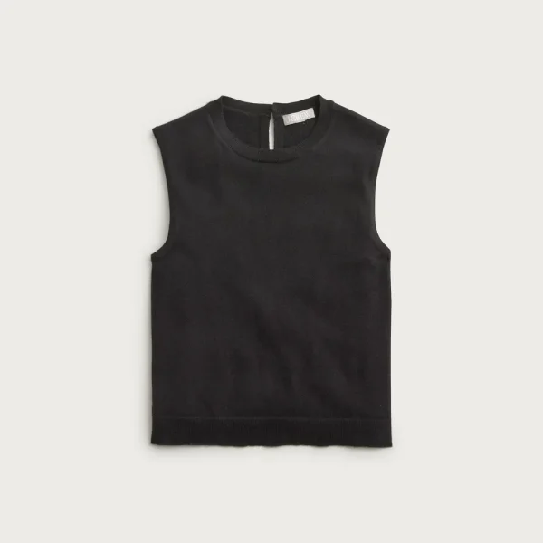 Featherweight cashmere-blend cropped sweater shell