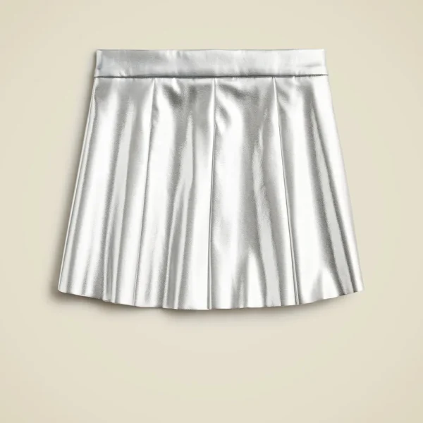 Girls’ pleated pull-on skirt in metallic