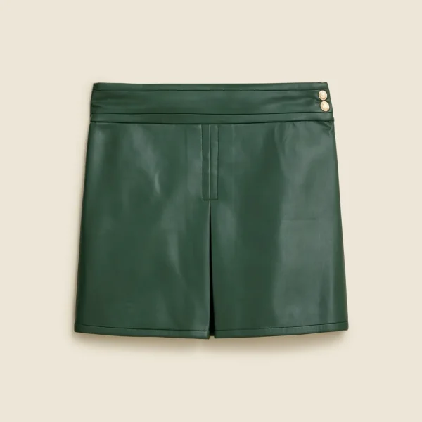 Center-pleat mini skirt in faux leather