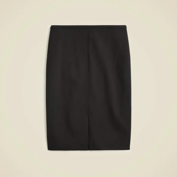 Pencil knee-length skirt in Italian bi-stretch wool blend