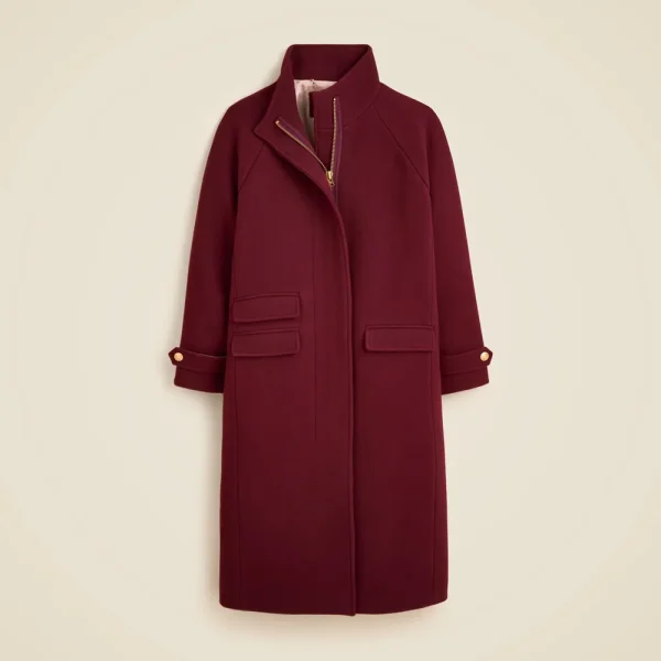 Long Toscana coat in Italian stadium-cloth wool blend