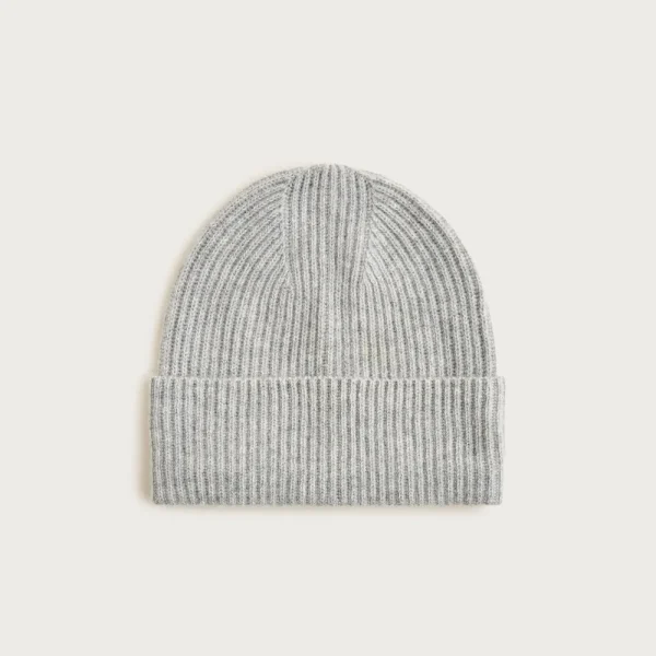 Ribbed cashmere beanie