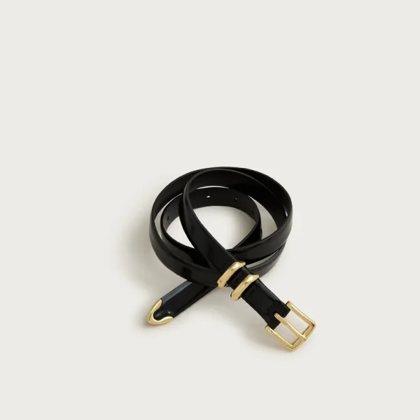 Thin leather belt