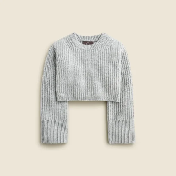 Spring Street cropped ribbed cashmere crewneck sweater