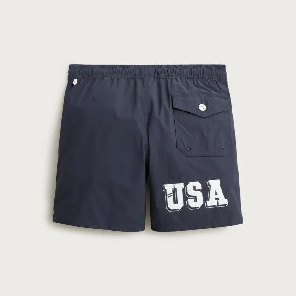 Limited-edition USA Swimming® X J.Crew 6” stretch swim trunk with ECONYL® nylon