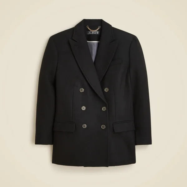 Tailored peacoat in Italian wool-blend melton