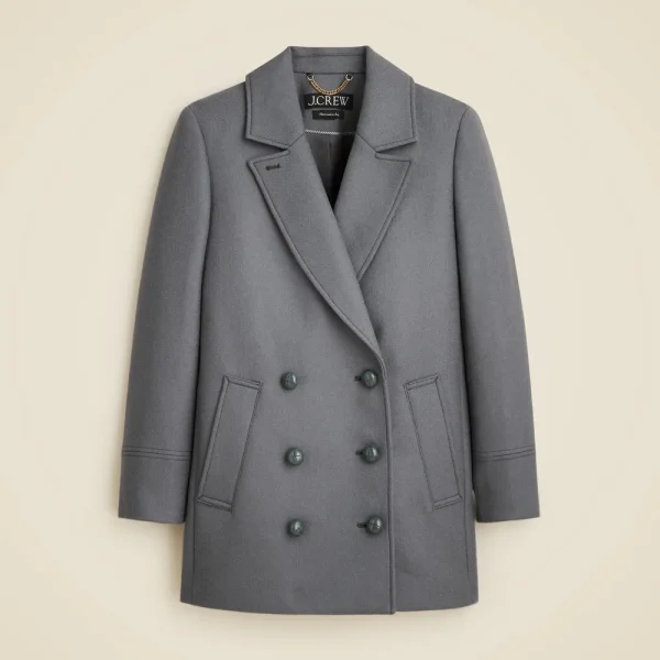 Classic peacoat in Italian wool-blend melton