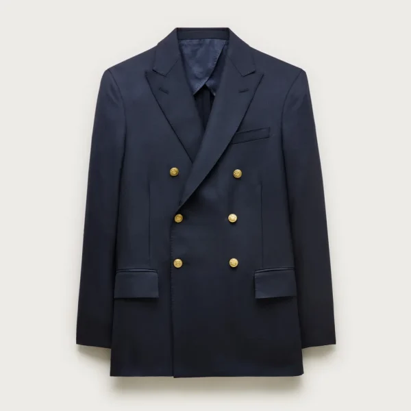 Double-breasted captain’s blazer in English wool