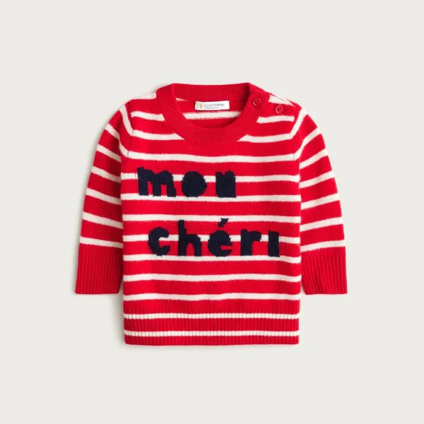 Limited-edition baby cashmere “mon cheri” crewneck sweater