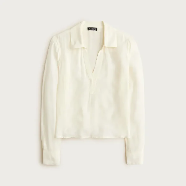 Bungalow popover shirt in crepe de chine