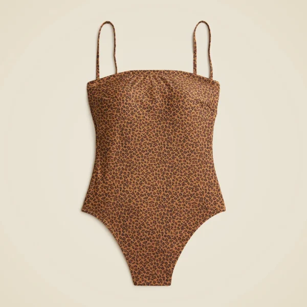Squareneck one-piece in leopard print