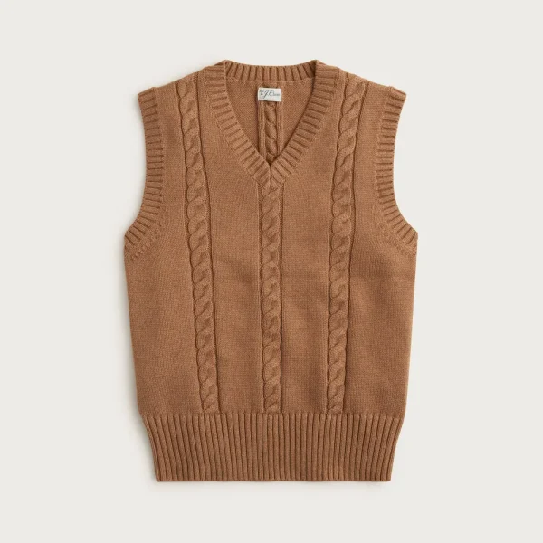 Cotton cable-knit sweater-vest