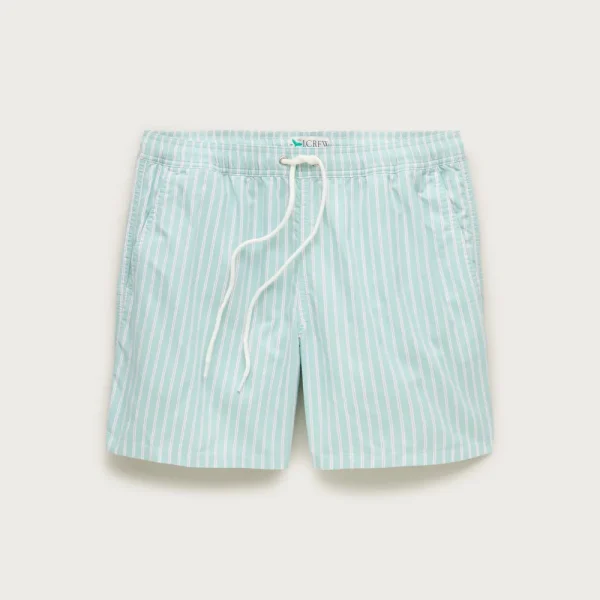 6″ swim trunk in cotton-nylon blend oxford