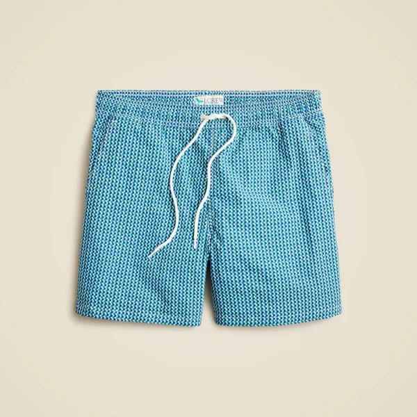 6” stretch swim trunk in print with ECONYL® nylon