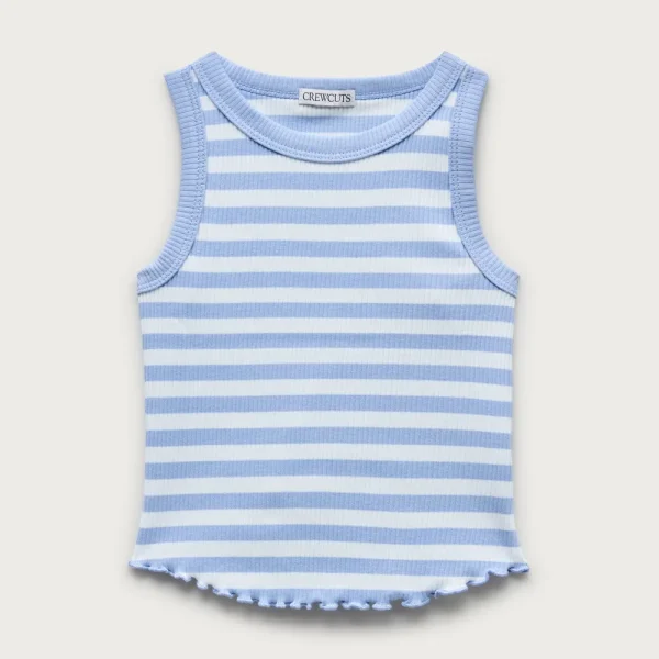 Girls’ everyday tank top in vintage rib stripe
