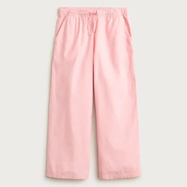 Girls’ Soleil pant in linen-cotton blend