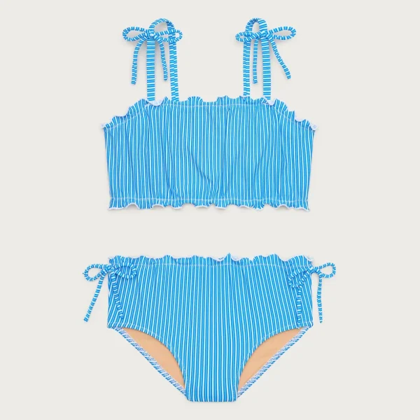 Girls’ lettuce-edge two-piece swimsuit