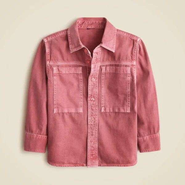 Kids’ garment-dyed denim shirt