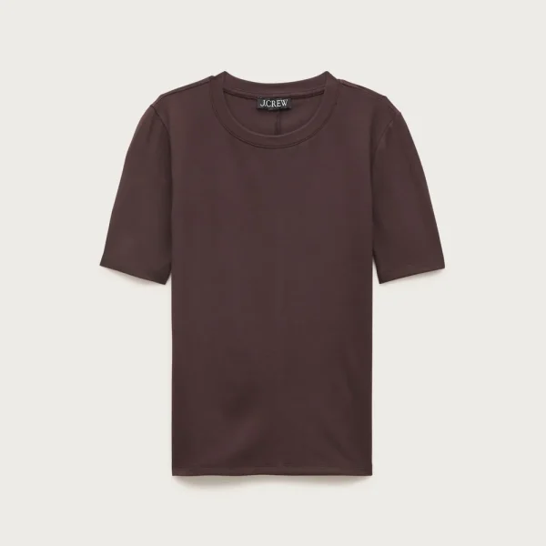 Refined rib elbow-sleeve T-shirt