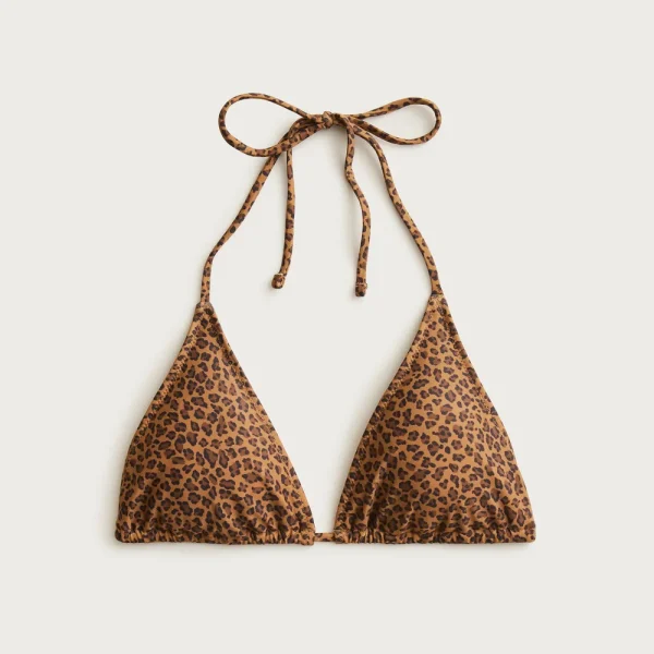 Perfect string bikini top in leopard print