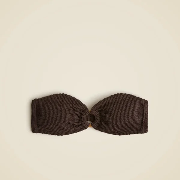 Bandeau scrunchie bikini top with O-ring